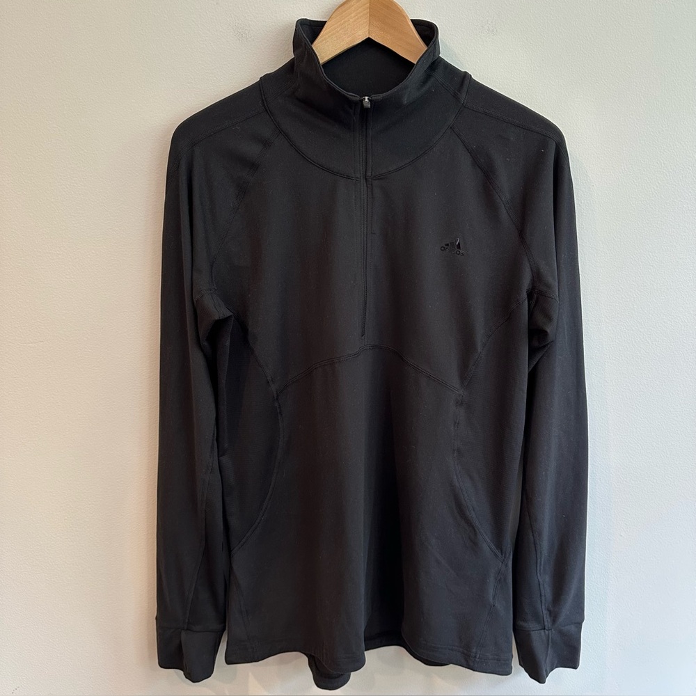 Adidas Climalite Half Zip Pullover Active Top in Black XL EUC